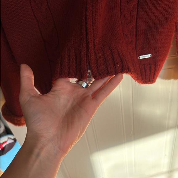 Point Zero Nicole Benisti Knit Zip Jacket | Faux Fur Collar | Size S - Picture 4 of 6